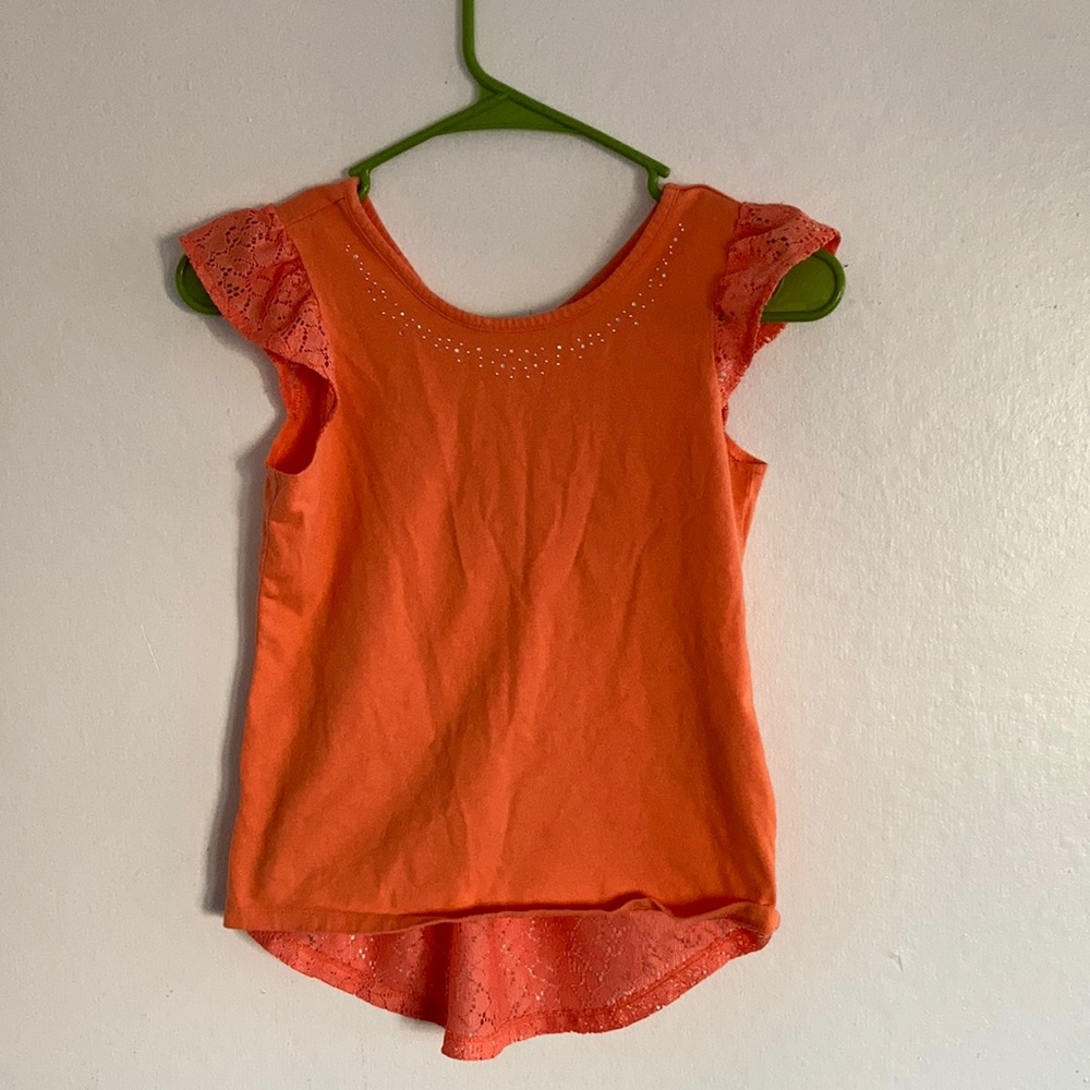 Faded Glory Orange Short Sleeve Shirt Size 10/12